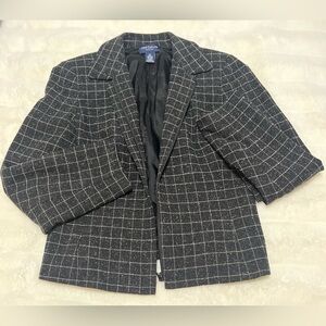 Ann Taylor Checkered Black and White Blazer